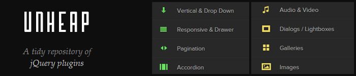 Trouvez des plugins jQuery facilement avec Unheap