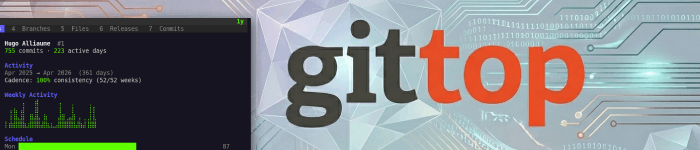 gittop, un TUI pour visualiser les statistiques d'un dépôt Git