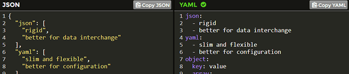 Convertir du JSON en YAML - Dév. Web Convertir du JSON en YAML
