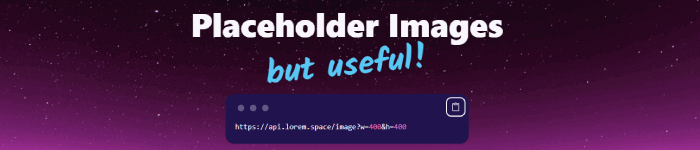 Lorem Space, un générateur d'images (placeholder) utiles par catégorie