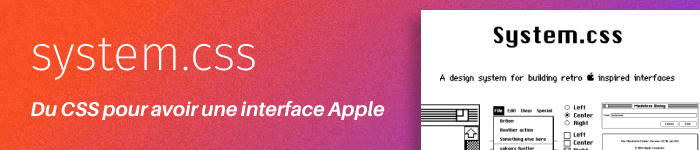 system.css, une lib CSS pour créer des interfaces avec le style d'un ancien OS Apple