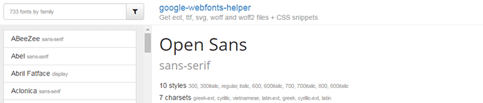 Un annuaire pour les Google Fonts