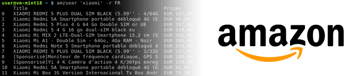 Rechercher sur Amazon à partir du terminal