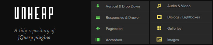 Trouvez des plugins jQuery facilement avec Unheap