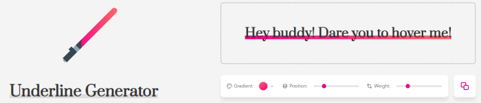 Underline Generator, un générateur d'effets de soulignements sur des liens