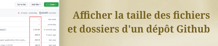 Afficher la taille des fichiers sur un dépôt Github