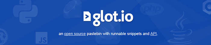 glot.io, un éditeur de code en ligne, avec snippets