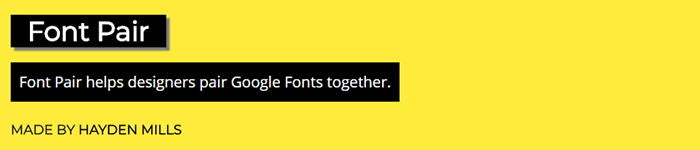 Associer les typographies entre elles avec Font Pair