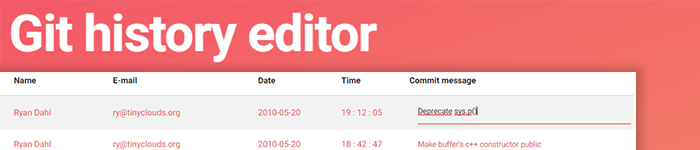 Modifier les informations d'un commit avec Git History Editor